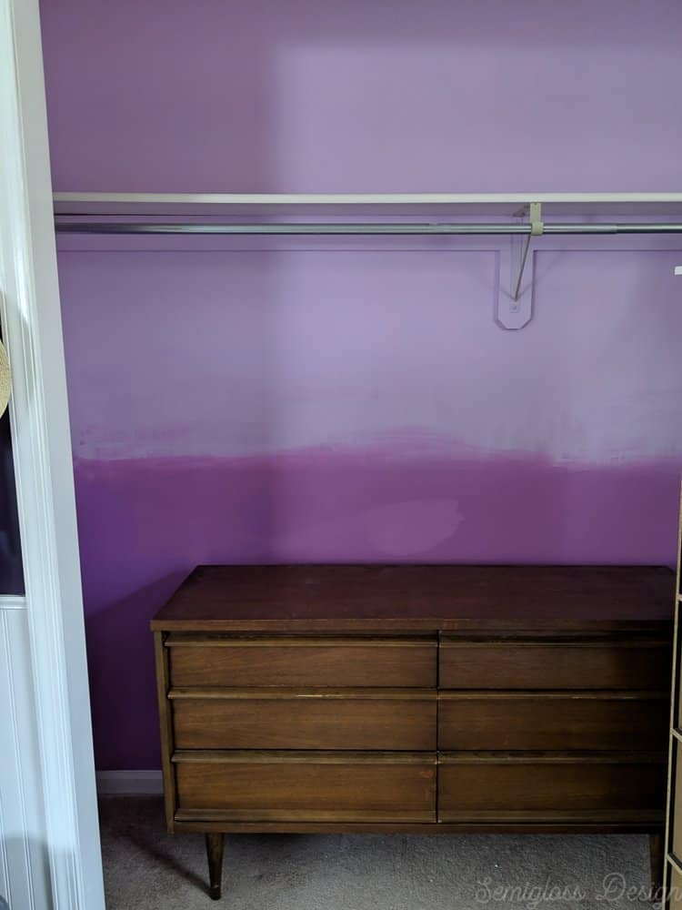 mcm dresser in purple ombre closet