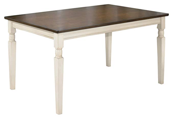 Ashley Furniture Signature Design - Whitesburg Dining Room Table - Rectangular - Vintage Casual - Brown/Cottage White