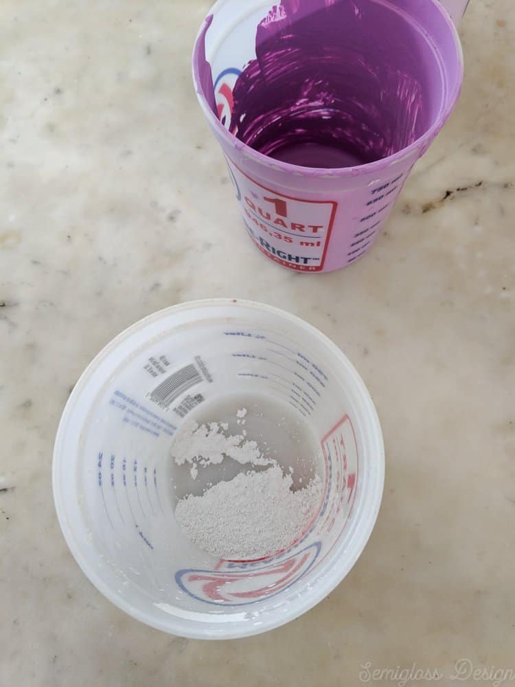 plaster of Paris in mixing cup