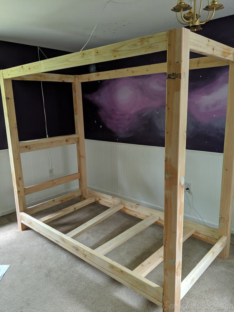 How to Build a  DIY Canopy Bed Frame  Semigloss Design