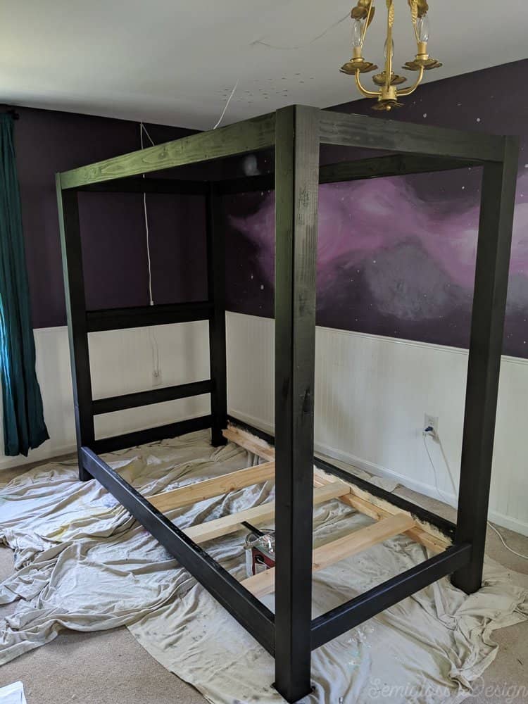 black modern canopy bed