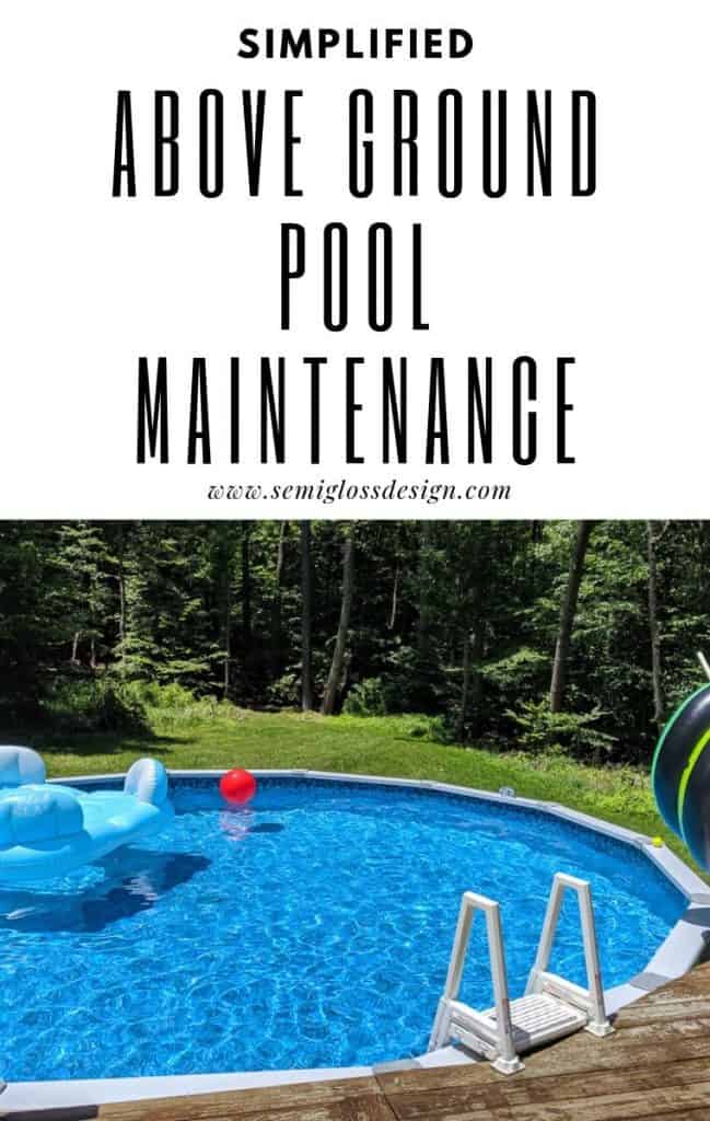 Above ground discount pool maintenance