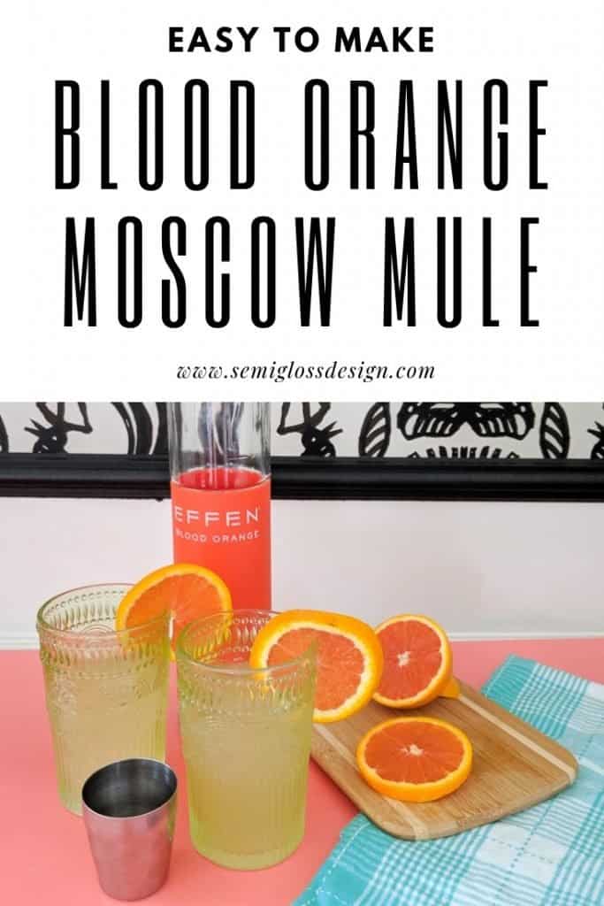 Simple to make blood orange Moscow mules