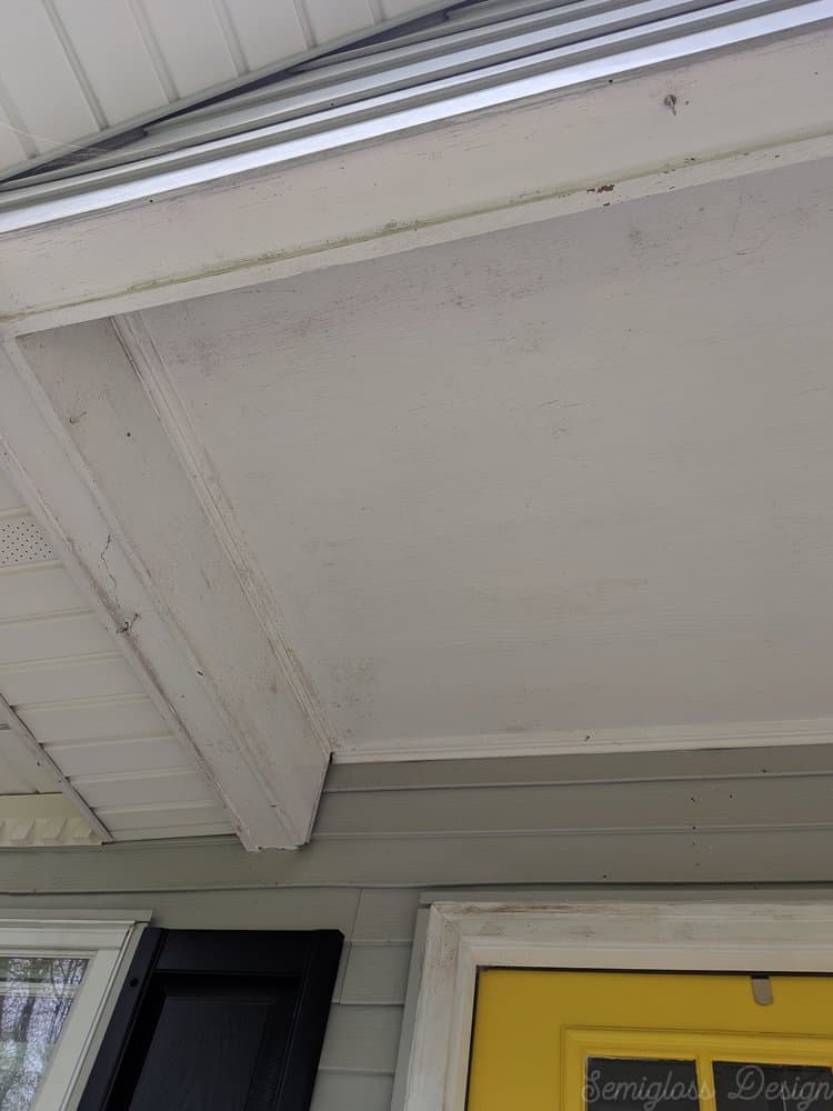 porch ceiling before makeover