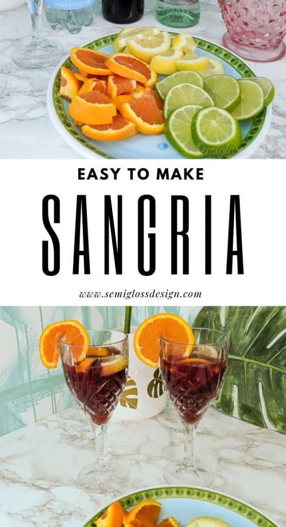 red sangria with citrus fruit