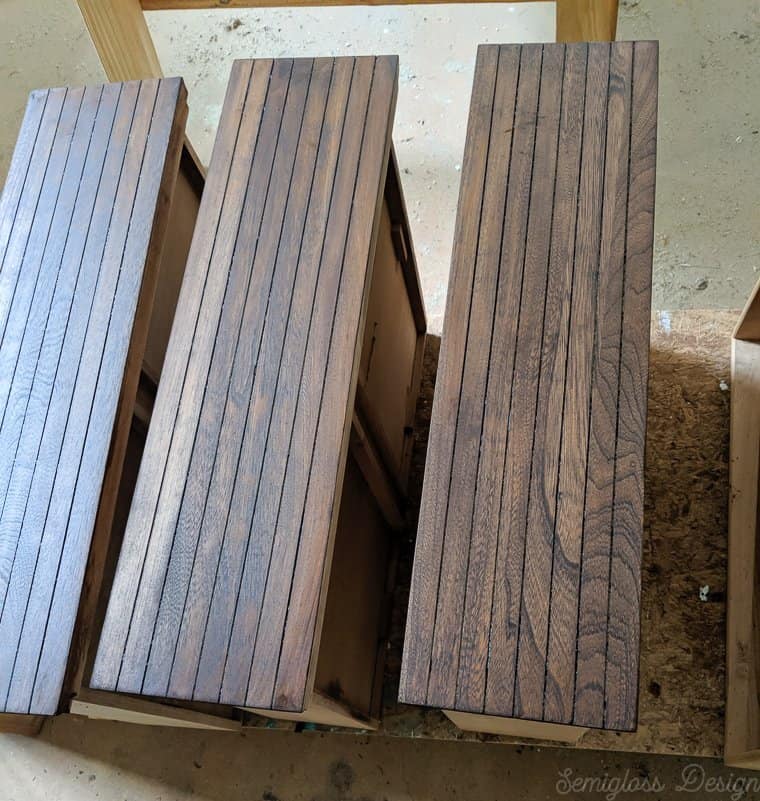stained dresser drawers