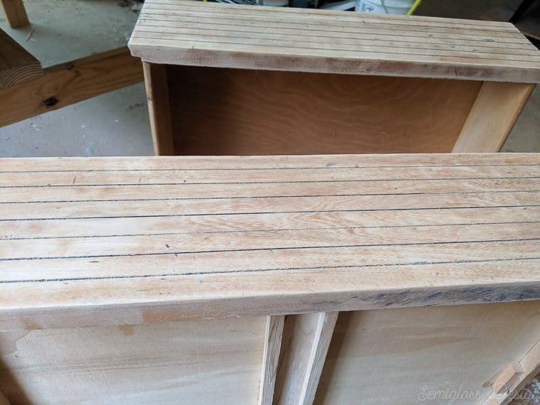 sanded dresser drawers after stripping paint