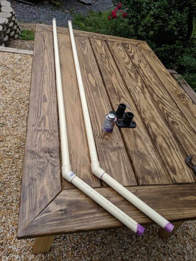 finished pipe portion of pool float storage