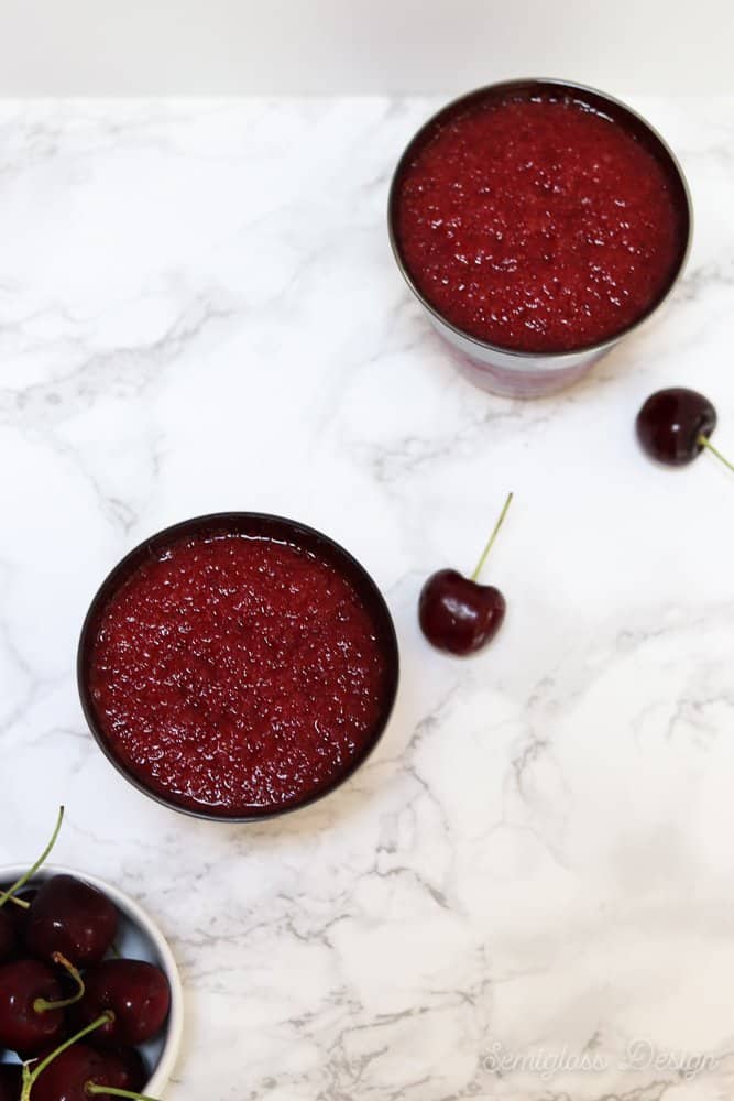 frozen cherry rosé in glasses