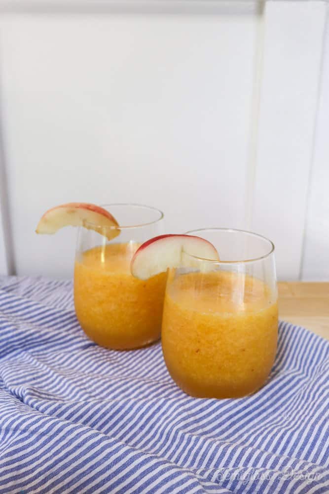 frozen peach bellini with prosecco