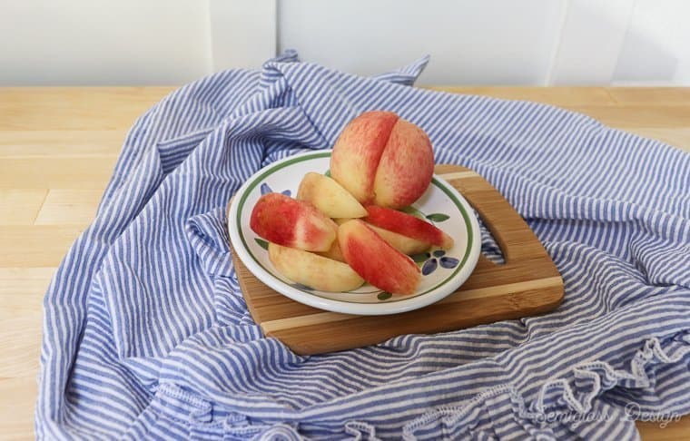 peaches on a plate