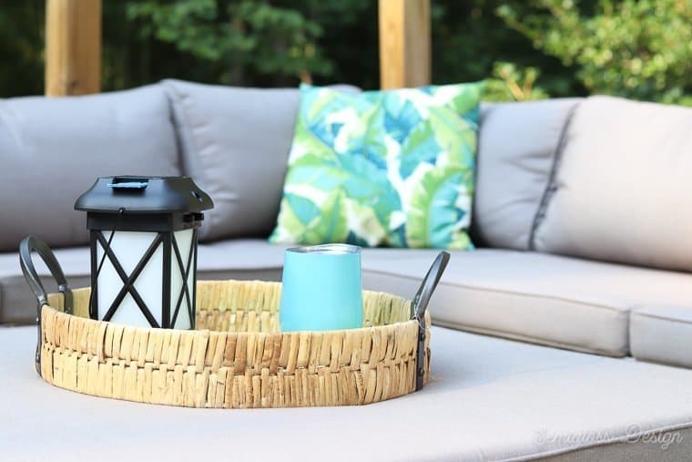 wine tumbler on patio