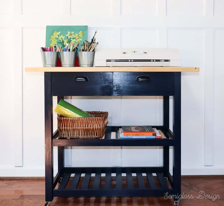 ikea kitchen cart used as craft cart