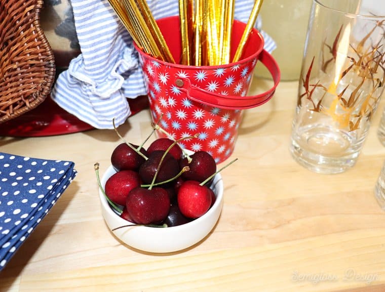 bowl of cherries on ikea island