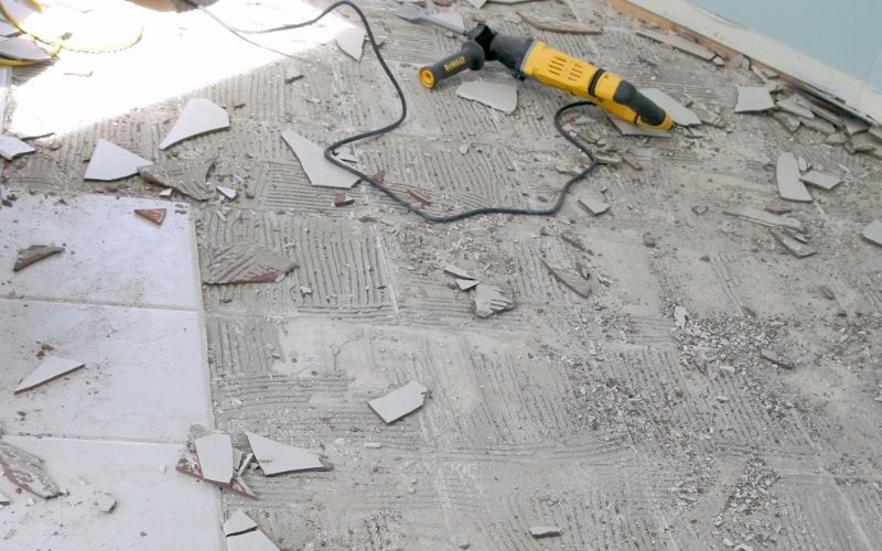 removing tile with a rotary hammer and chisel bit