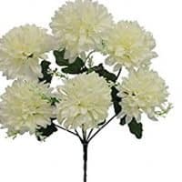 Mum Bush Silk Wedding Flowers Centerpiece Home Party Decor 6 Mums (Cream)