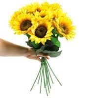 Artificial Sunflowers 6 PCS Long Stem Fake Sunflowers 