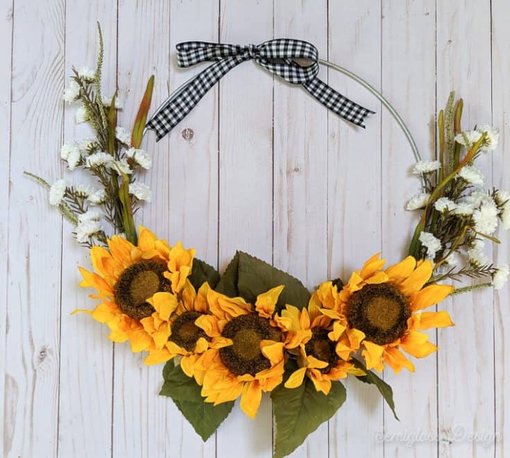 modern sunflower wreath