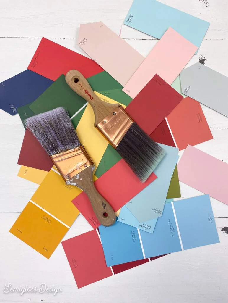 paint swatches and brushes