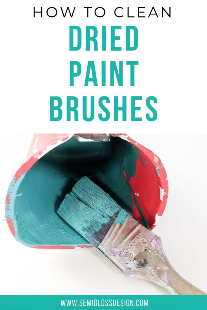 clean dried paint brushes