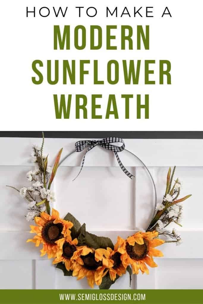 modern sunflower wreath