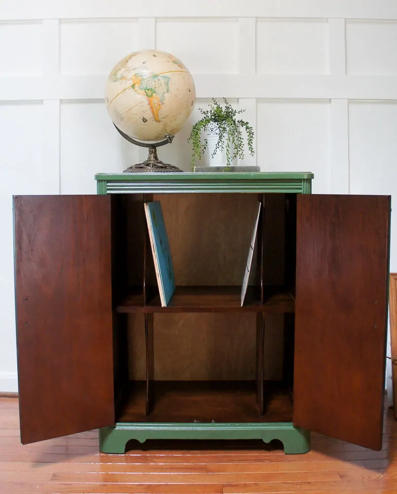 inside of record cabinet