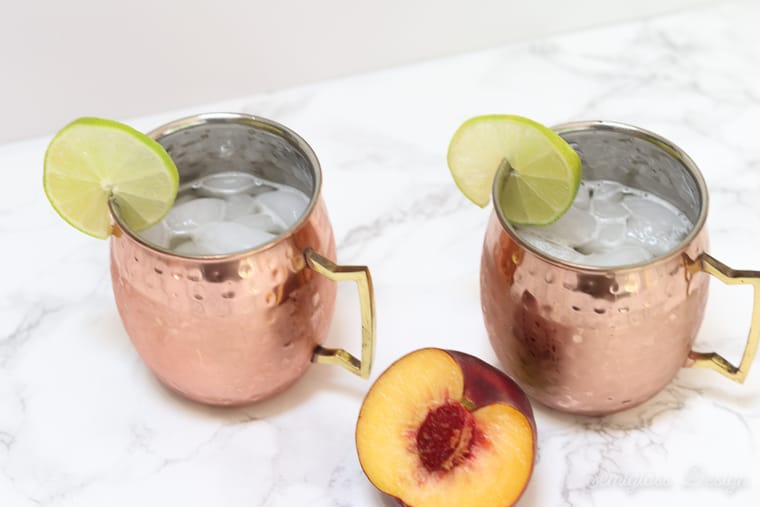 icy moscow mules in copper mugs