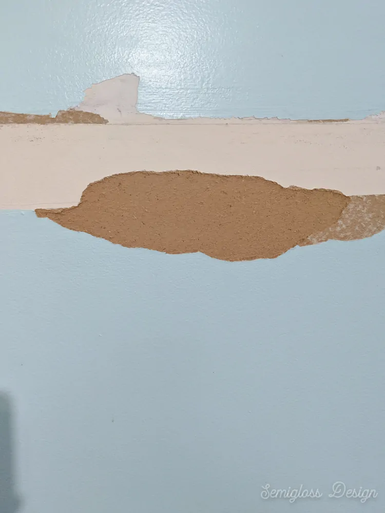 damage on wall from removing chair rail