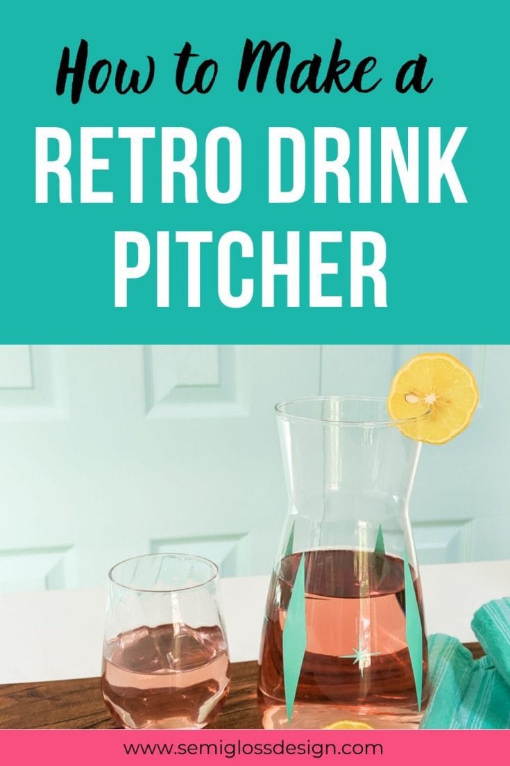 DIY Drink Pitcher with Retro Decal Semigloss Design