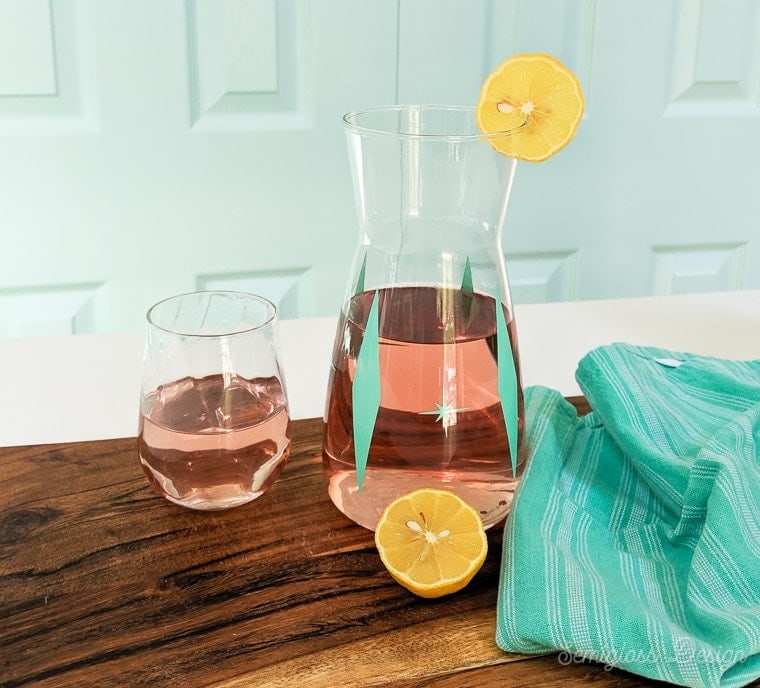 DIY Drink Pitcher with Retro Decal