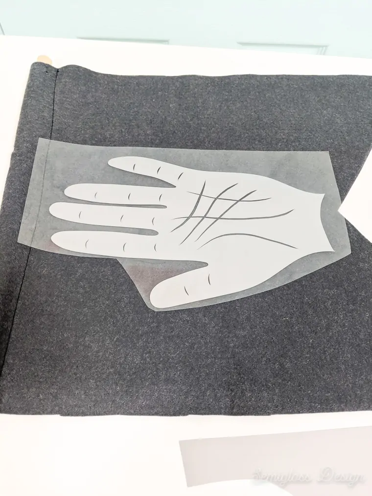 htv hand design on felt banner