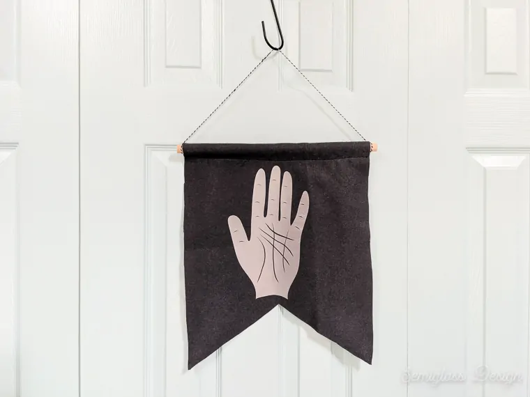 vintage palmistry inspired felt banner for halloween