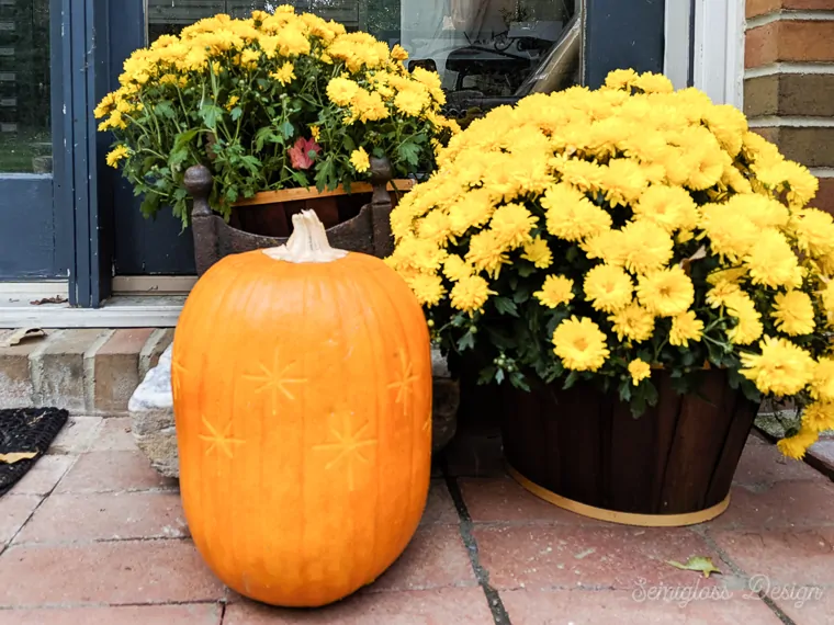 retro starbursts etched in pumpkin