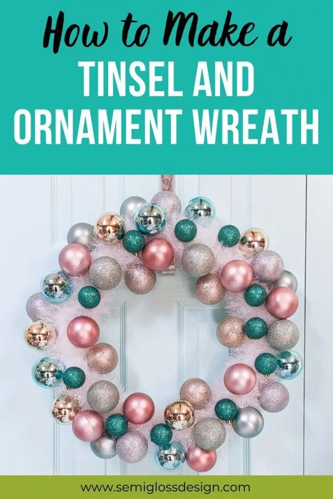 tinsel and ornament wreath