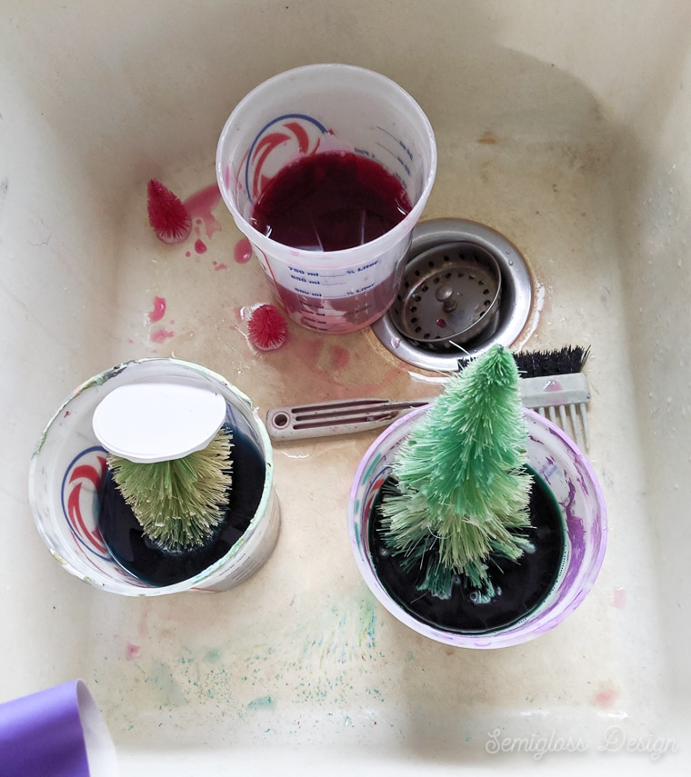 dyeing bottle brush trees