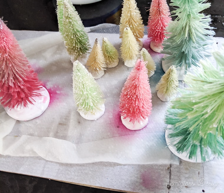 dyeing bottle brush trees