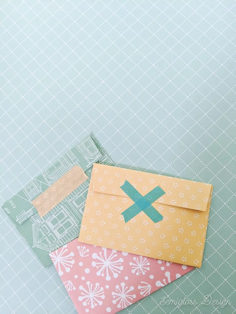 gift cards with washi tape on back