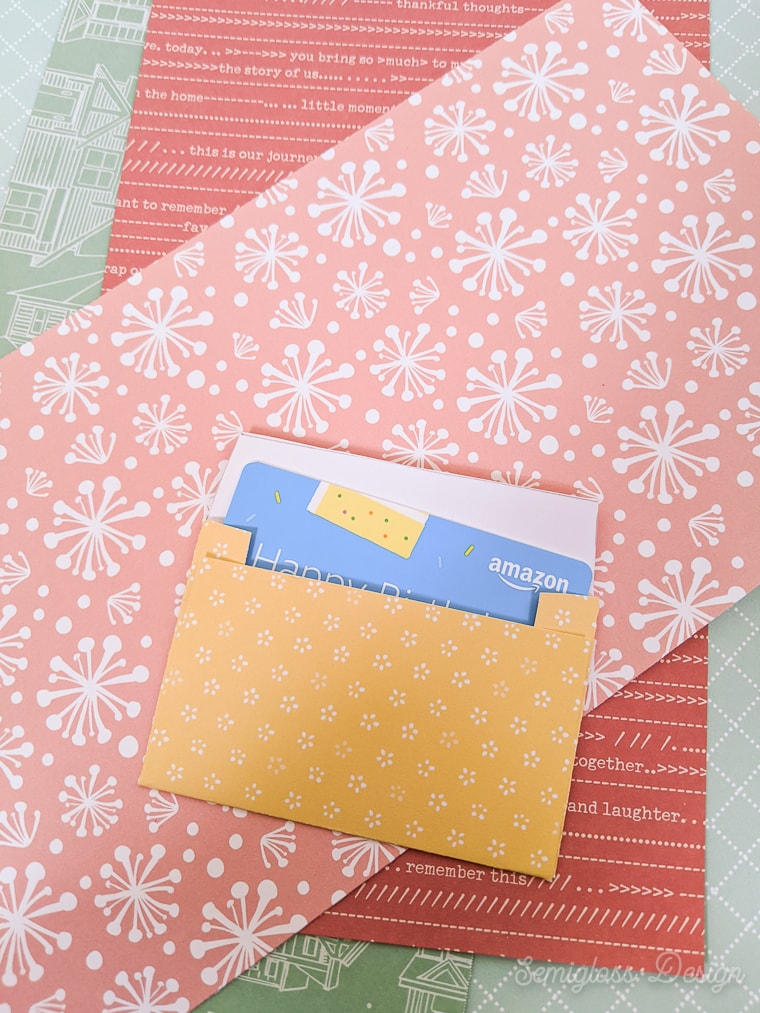 gift card envelope with gift card