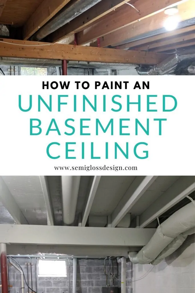 painted basement ceiling collage