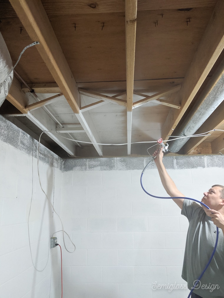 How To Paint An Unfinished Basement Ceiling Semigloss Design