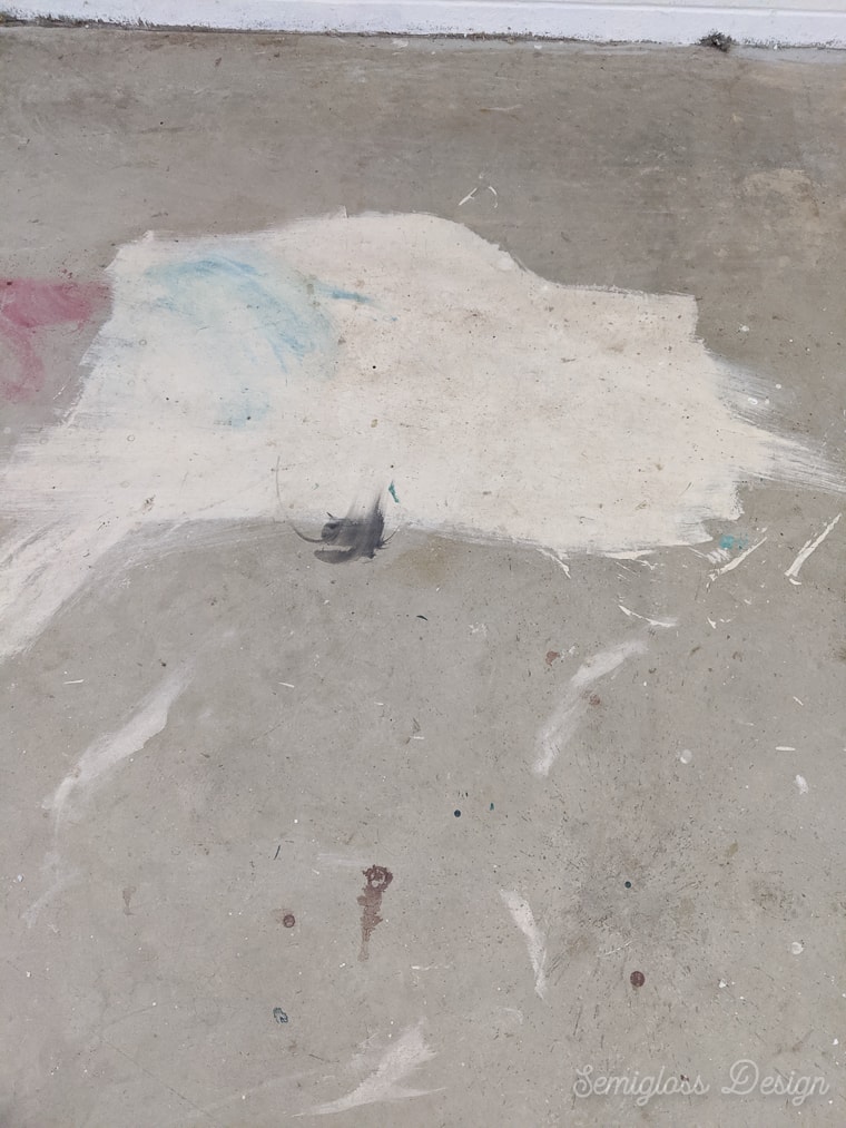 paint spill on concrete floor