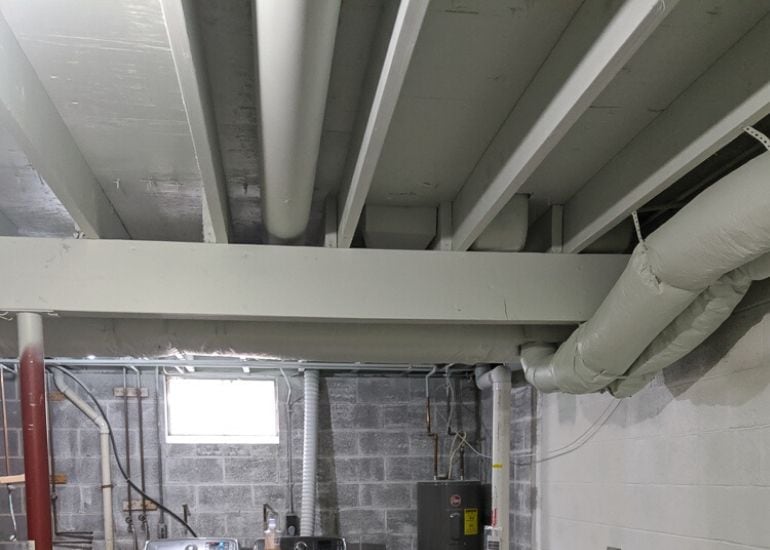 How To Paint An Unfinished Basement Ceiling Semigloss Design