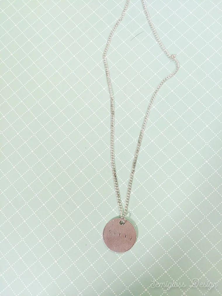 stamped metal jewelry necklace