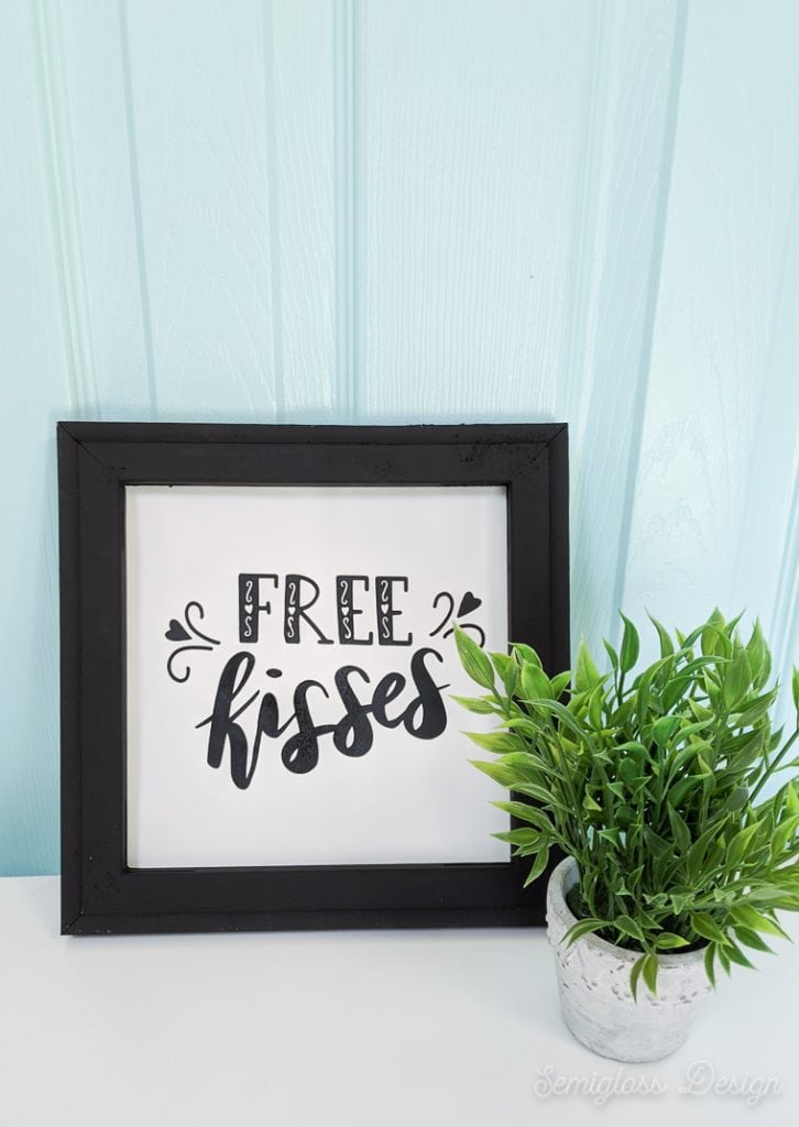 DIY reverse canvas with plant