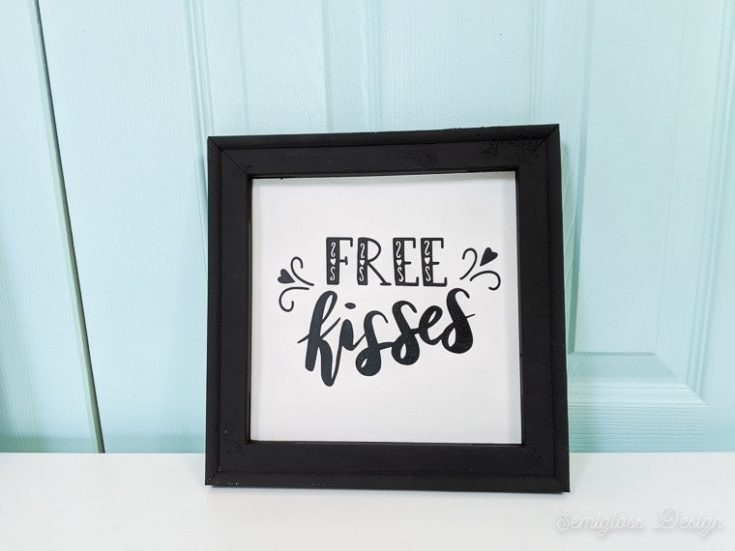 free kisses reverse canvas for valentine's day