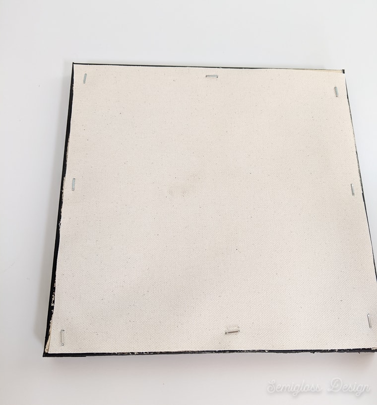 stapled canvas to frame on reverse canvas