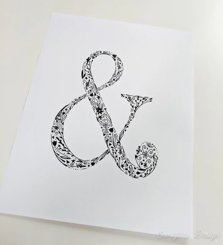 printed floral ampersand art