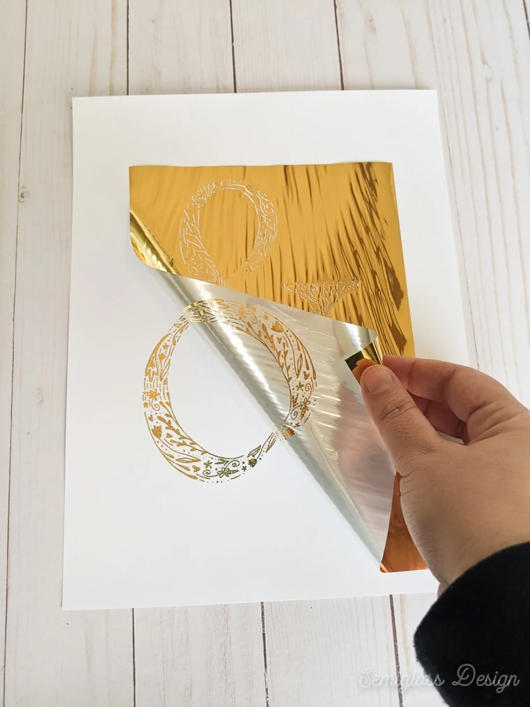 removing foil from art print