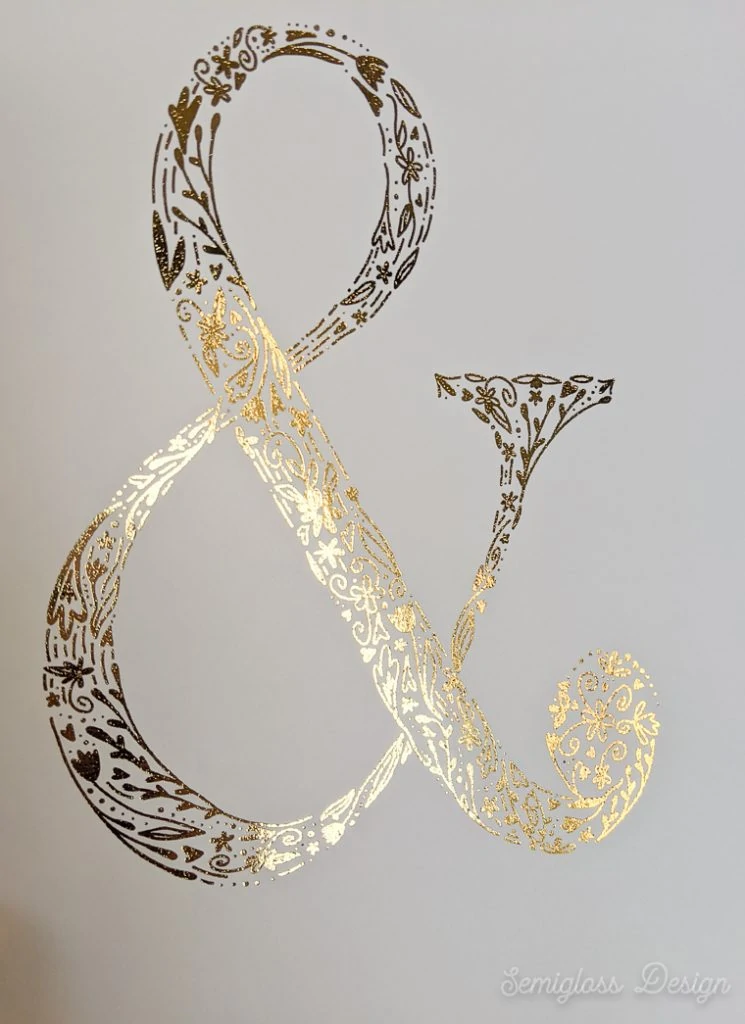 shiny gold foil ampersand art