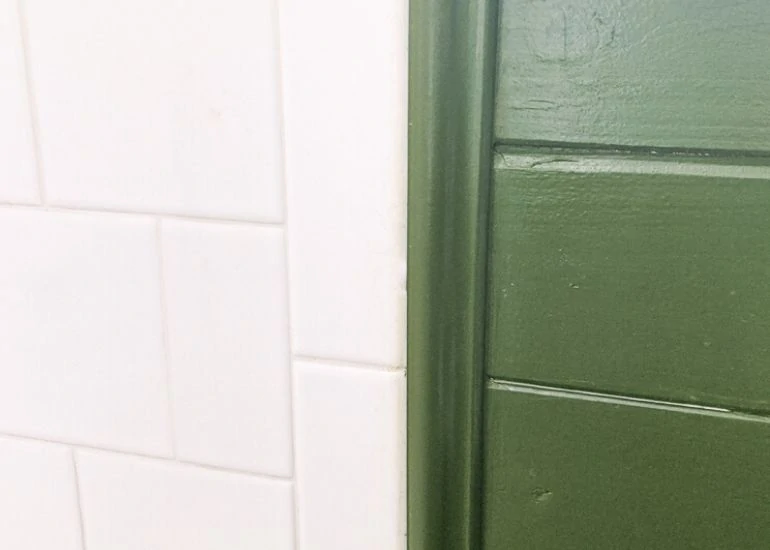 shiplap trim meeting tile
